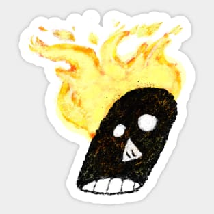 Flaming head Sticker